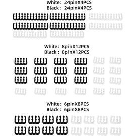 YANBORONSN Cable Comb Kit,PSU Cable Combs,CPU Cable Management,48 pcs Set 24-pin x 8,8-pin x 24,6-pin x 16,3mm up to 3.4mm