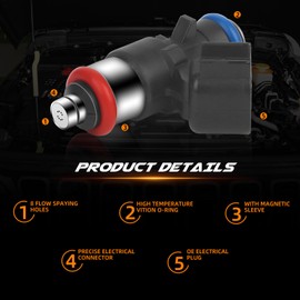 6PCS Fuel Injectors 5281427AA Compatible with Grand Cherokee, Wrangler, Gladiator, Ram 1500, ProMaster 1500 2500 3500, Durango, Pacifica, Voyager, 8 Holes