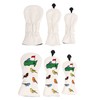 3PCS Golf Club Head Cover PU Waterproof Bird Pattern Golf