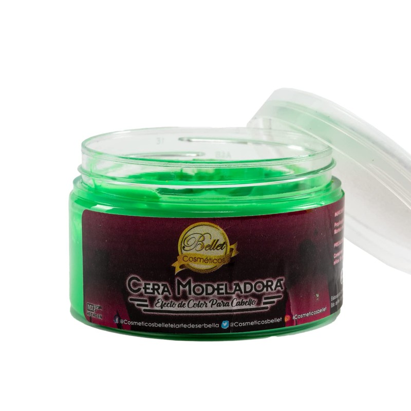 Bellet Cera Modeladora para Cabello con Color Verde Neón, 120