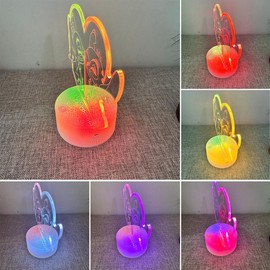 EleBikk Stitch Lamp, Anime 3D Illusion LED Lamp, Stitch Night Light, 7 Colours, Remote Control, Dimming, Visual Stereoscopic Night Light, Stitch Night Light for Children