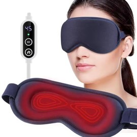 Shmian 3D Heated Vibration Eye Mask, Electric Eye Mas-Sager with Temperature & Timer Control, Eye Mask for Relieve Fatigue Eyes for Women Men