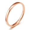 TIGRADE 2mm 4mm Rose Gold Titanium Plain Dome High Polished