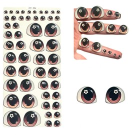 241-M: Assorted 3D Resin Googly & Wiggle Eyes (52 Pcs/26 Pairs, 5mm-22mm, Various Sizes) – Brown- Self-Adhesive for DIY Crafts, Clay, Felt, Cold Porcelain, Polymer Clay, Sculptures & DIY Projects