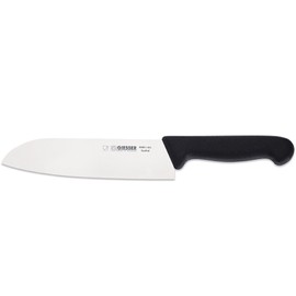 Giesser seit 1776 - Made in Germany - Santoku schwarz, Basic Black, Klinge 18 cm, rutschfest, Japanisches Kochmesser spülmaschinenfest, rostfrei