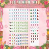 Silipull American Mahjong Tile Set, 160 Pcs 1.2'' Pink Engraved