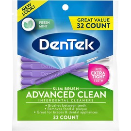 DenTek Slim Brush Interdental Cleansers, Extra Tight, Mouthwash Blast-32 ea by DenTek