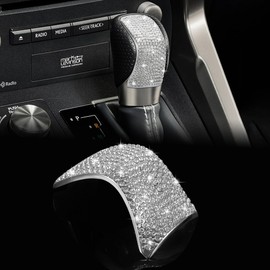 TOMALL Bling Car Gear Shift Knob Cover Compatible with Lexus RX is ES GS NX RC Bling Auto Shift Gear Knob Cover Crystal Interior Trim for Car Sparkly Shifter Gear Lever Modification Decoration Trims