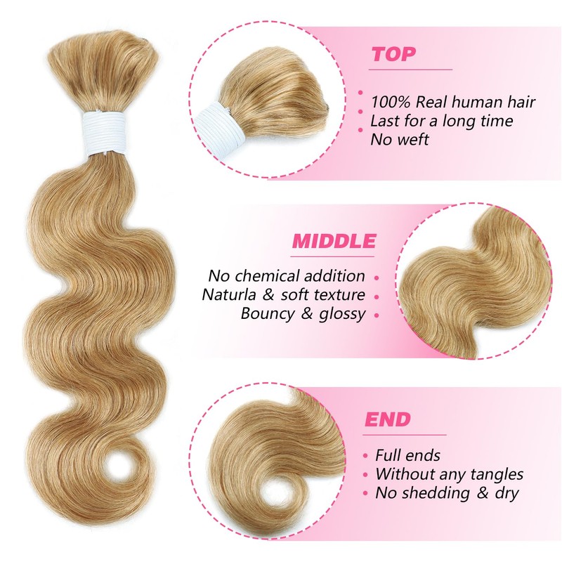 Liqusee Body Wave Curly #27 Human Braiding Hair 100g One