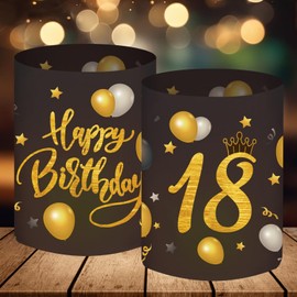 12 Lantern Table Decoration 18th Birthday, 18 Years Happy Birthday Decoration, Atmospheric Table Decoration 18th Birthday Boy Girl 18th Birthday, Schön DASS Du Da Bist, for Tea Lights or Candles