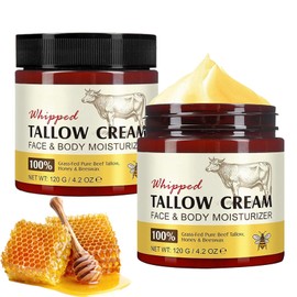 Soleneva Beef Tallow Honey Balm, Beef Tallow Cream with Honey, Tallow Cream for Face & Body, Moisturising Cream for Dry Skin, Quick Absorption Skin Care & Body Cream