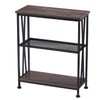 Narrow Side Table, End Table with 3 Tier Storage Shelves,