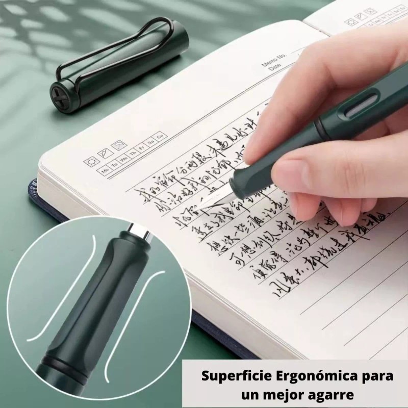 Veraly Pluma Estilográfica Punta Fina 1mm + Tinta/ Rellenable 1pz