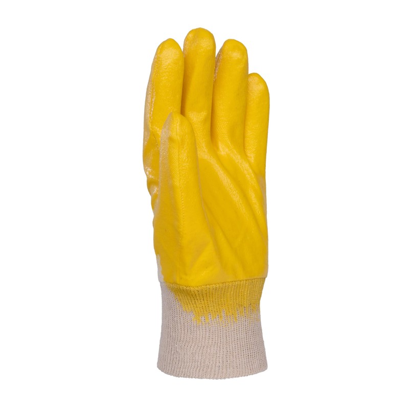DONAU SAFETY Men's Cotton Knit Work Gloves, Protective Nitrile Coated,