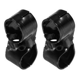 sourcing map 2 Pcs Structural Pipe Connector, 1-1/8" 2-Way Metal Connectors Corner Pipe Fittings End Rails Clamp with Screws for DIY Shelf Garden Support, Black