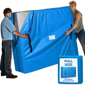BAGAIL Mattress Bags for Moving, Mattress Covers with Heavy Duty Handles, Reusable Mattress Storage Bag for Moving Supplies(Blue, Full)