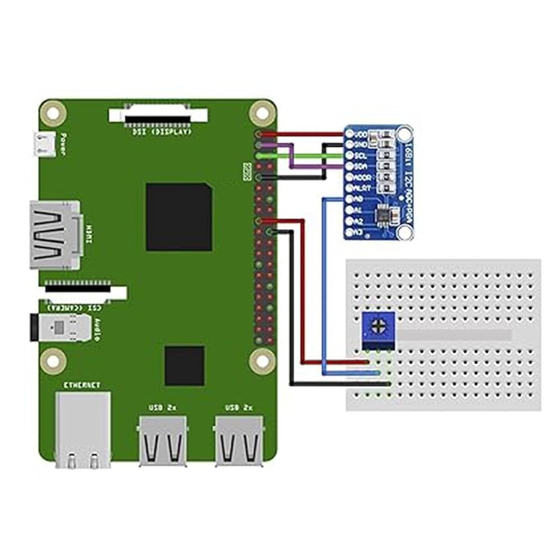 3 x ADS GERUI-1115 (16 Bit) analogue-digital converter ADC development