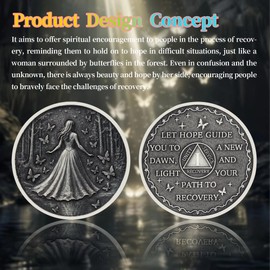 1 Year Sobriety Coin - 1 Year AA Coin - Starlight Recovery Sobriety Gifts for Women and Men - Journey of Life Sober Gifts Alcoholics Anonymous Medallion