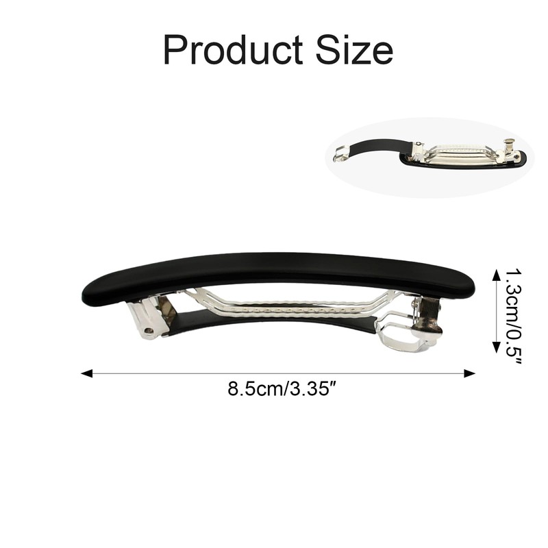 Women's Hair Clips Black Spring Clip Shiny Hair Clip Removable