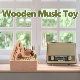 ZPSHYD Music Box, Wooden Music Box Craft with Movable Magnetic Train, Suitable as Craft Decoration, Gift
