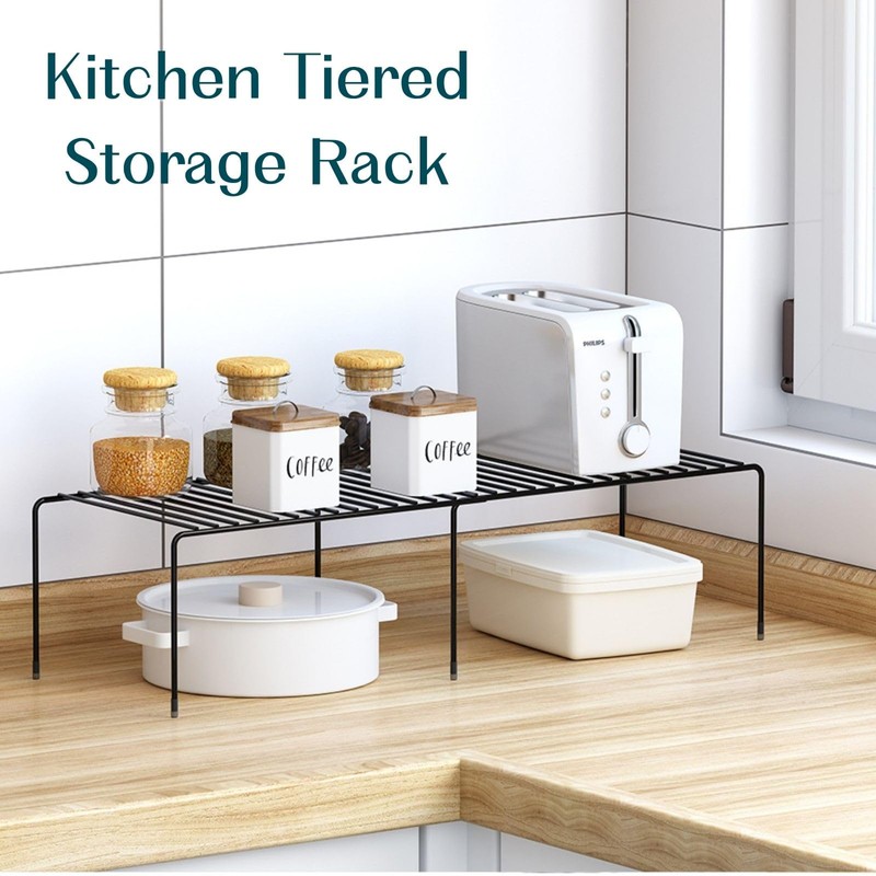 bangminda Kitchen Cabinet Expandable Shelf Organizers Set of 3, 6-