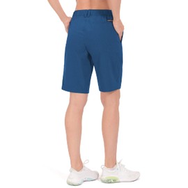Little Donkey Andy - Bermudas ligeras de secado rápido para mujer, 10 pulgadas, pantalones cortos elásticos para golf, senderismo, viajes, color azul jaspeado, talla S