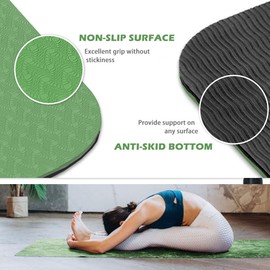 Yoga Mat Non Slip, Pilates Fitness Mats with Alignment Marks, Eco Friendly, Anti-Tear Yoga Mats for Women, 1/4" Exercise Mats for Home Workout with Carrying Strap