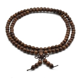 Zen Dear Unisex Natural Silkwood Tibetan Buddhism Meditation Prayer Bead Necklace Japa Mala Beads Bracelets, Wood, wood