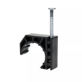 Efield 100 PCS EFIELD 1/2" Black Color Half Clamp, J-Hook with Nail For Pipe Support