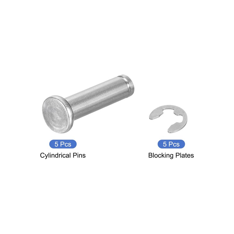 sourcing map 5Set M8x30mm 304 Stainless Steel Cylindrical Shaft Snap