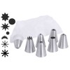7 seamless 18/10 stainless steel nozzles with a nylon pastry
