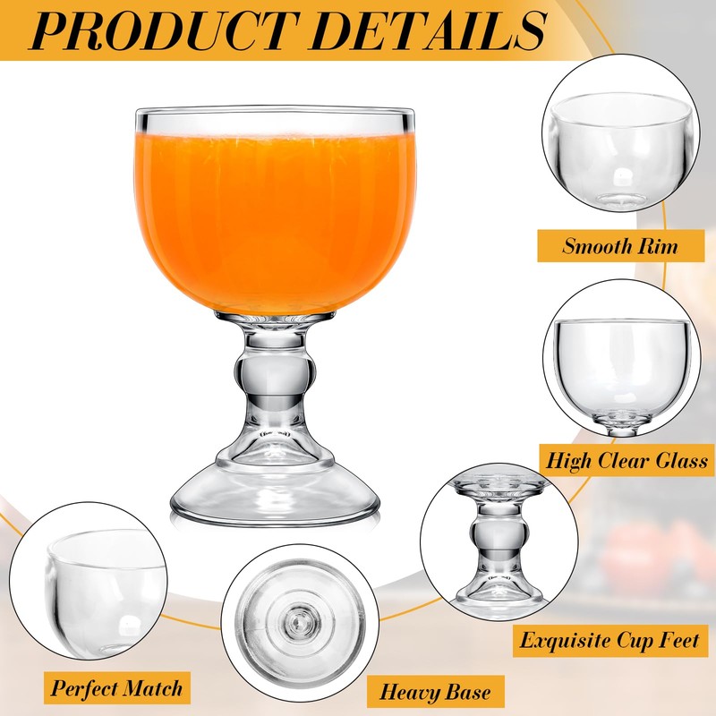 Tanlade 8 Pack 21.5 oz Margarita Schooner Glasses Bulk Extra