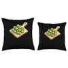 Brussels Sprouts On A Cutting Board Throw Pillow