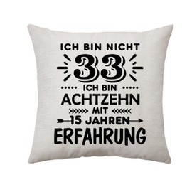 Birthday Gifts for 33 Years Coworker Boyfriend Sister Birthday Gifts 33rd Birthday Pillow Case Decoration Keepsake 45*45cm (33rd)
