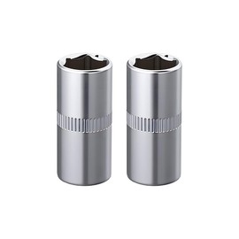 2Pcs 1/4-Inch Drive 10mm Shallow Socket Set, 6-Point Cr-V Chrome Sockets, Metric Shallow Profile for Automotive Maintenance, Tight Spaces, Home DIY Tools