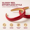 2Pcs Red Leather Headbands Retro Patent Leather Wide Sponge Head