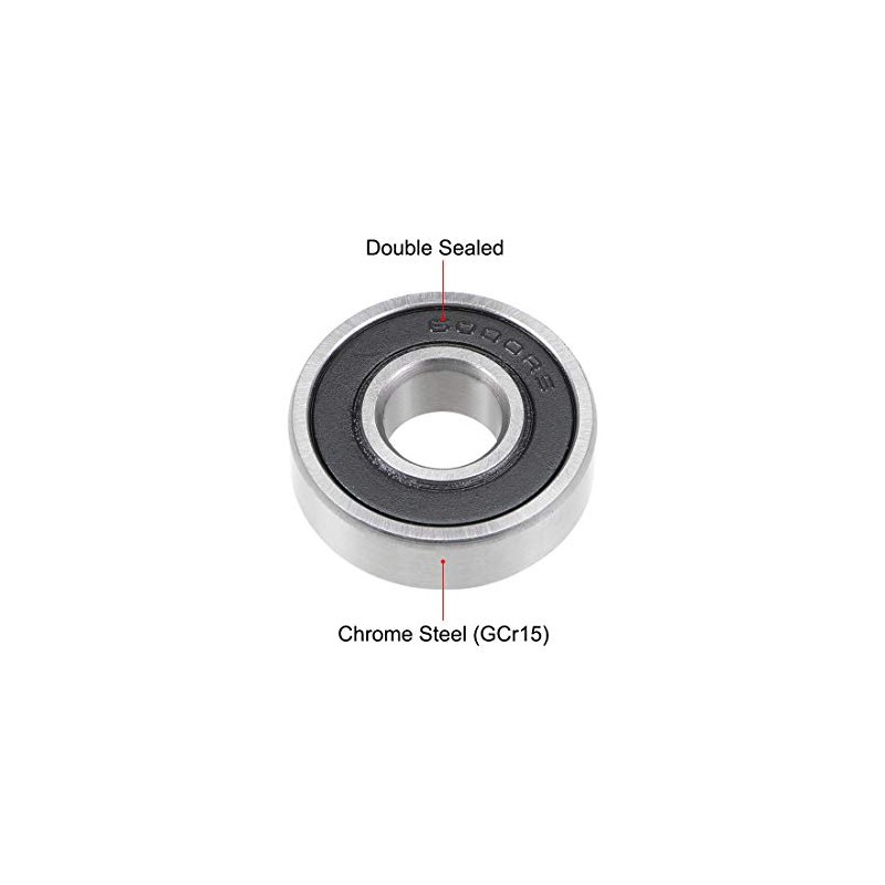 sourcing map 6000-2RS Deep Groove Ball Bearing 10x26x8mm Double Sealed