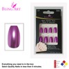 Bling Art False Nails Purple Metallic Ballerina Coffin 24 False