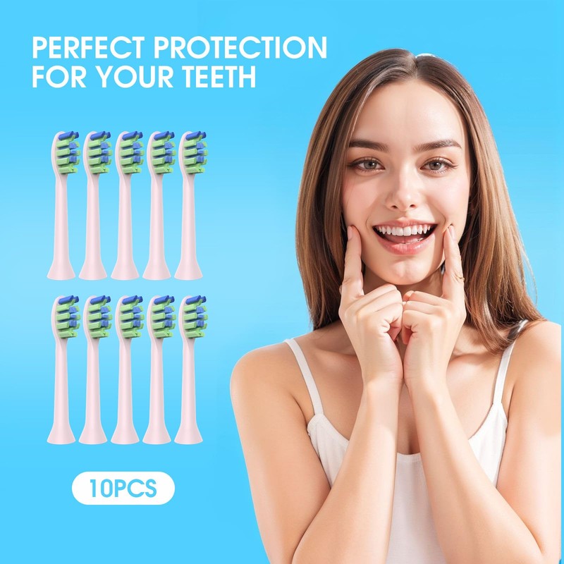 Toolsy 10PCS Replacement Heads Compatible with 7am2m AM100/AM101/AM105/AM111 Electric Toothbrush-