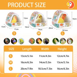 EWEIS Plush Warm Bird Nest for Birds Cage Accessories,Skin Friendly Samll Animal House Hanging Hammock for Parrot Toy,Snuggle Bed House for Conures,Parakeet,African Grey,Budgies(White Dinosaur,S/Size)
