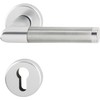 Hoppe Amsterdam Door Handle Set with Rosette PZ Cylinder, Silver