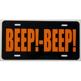 Race City Retro BEEP BEEP RoadRunner Metal License Plate Orange Fits Hemi Plymouth Muscle Car