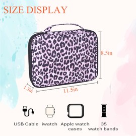 ZFZGFRCS Watch Band Storage Case Watch Band Organizer Bag Watch Band Case and Storage Holder Watch Bands Holder Carrying Case Compatible with 35 Watch Straps and Accessories