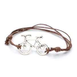 Miniblings Bicycle Anklet Adjustable Cord Handmade Fashion Jewellery I Road Bike Cycling Heart, Adjustable, Metal, leather