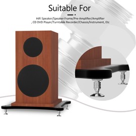 YuanYong Speaker Spikes, Set of 4 HiFi Speaker Spikes Made of Solid Stainless Steel (Without Spike Cushion), Height Adjustable, Suitable for Speaker Stands (M10)