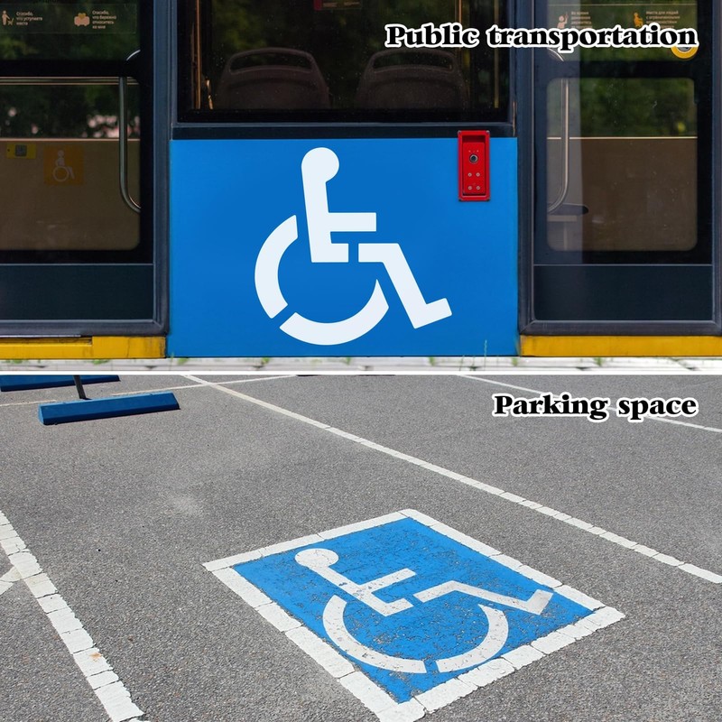 Handicap Parking Stencil, 33 x 36 inches, Reusable Silicone Template,