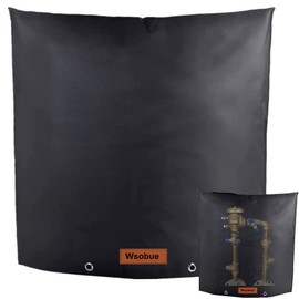 Wsobue Backflow Preventer Cover Insulated Pouch (5°F),Outdoor Pipe Insulation Cover,Winter Well Head Cover Water Well Pump Covers Sprinkler Valve Cover Insulated (Black 24''W x24''H)