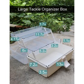 Avlcoaky Tackle Box Large 3 Layers Plastic Portable Storage Box Fishing White Tackle Box Organizer Art Craft Tool Box