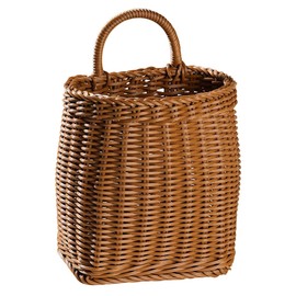 Alipis Hanging Basket Woven Wall Hanging Storage Basket Wall Mounted Magazine Basket Decorative Flower Basket Organizer, 9.63X6.09X4.32 In Door Hanging Basket