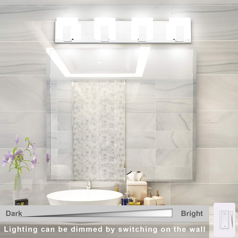 Aipsun 4 Lights Dimmable Modern LED Vanity Light for Bathroom